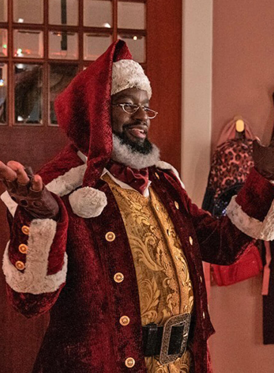 Harpoon Nick Inspired Red Suede Leather Coat - Dashing Through The Snow Style
