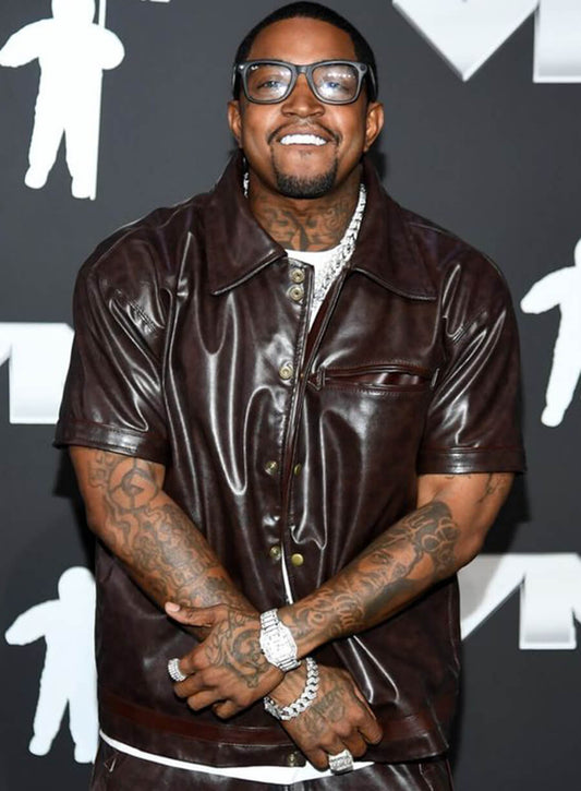 Harpoon Lil Scrappy Shirt Inspired Brown Leather Jacket