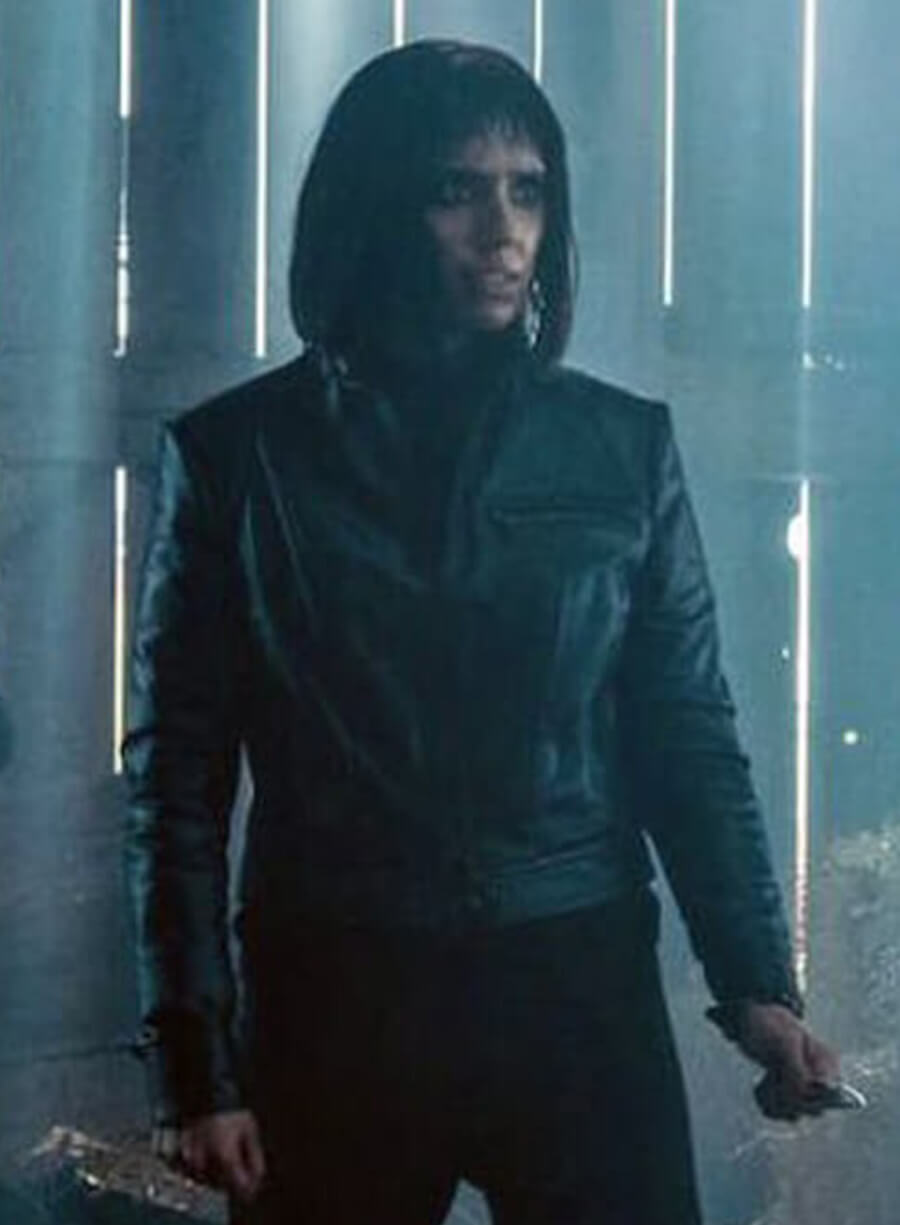 Harpoon Lila Pitts Inspired Black Leather Jacket - The Umbrella Academy Style