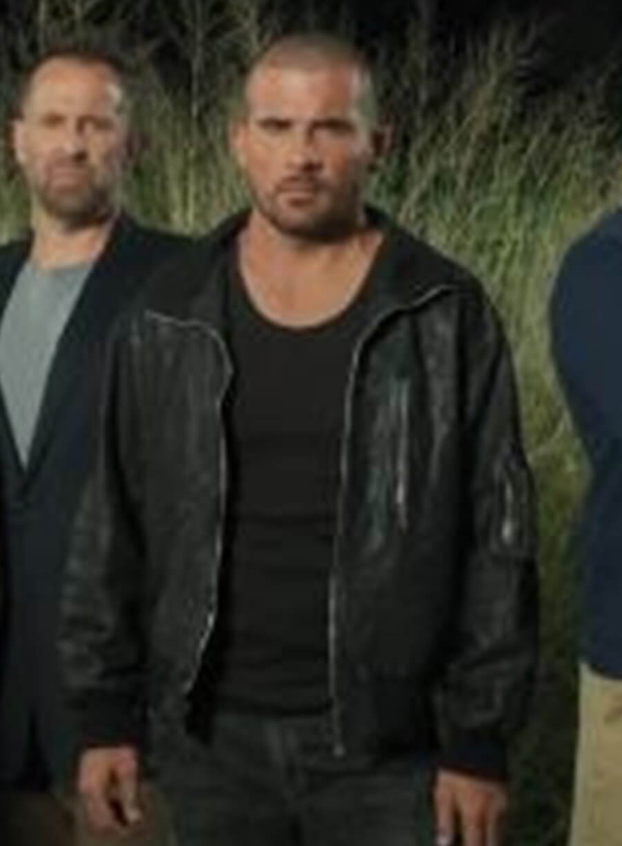 Harpoon Lincoln Burrows Inspired Black Real Leather Leather Jacket - Prison Break Style