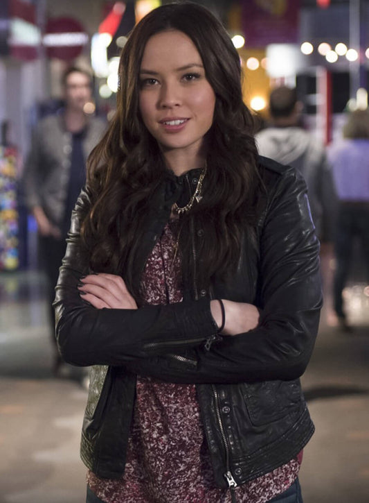 Harpoon Linda Park Inspired Black Leather Jacket - The Flash Style