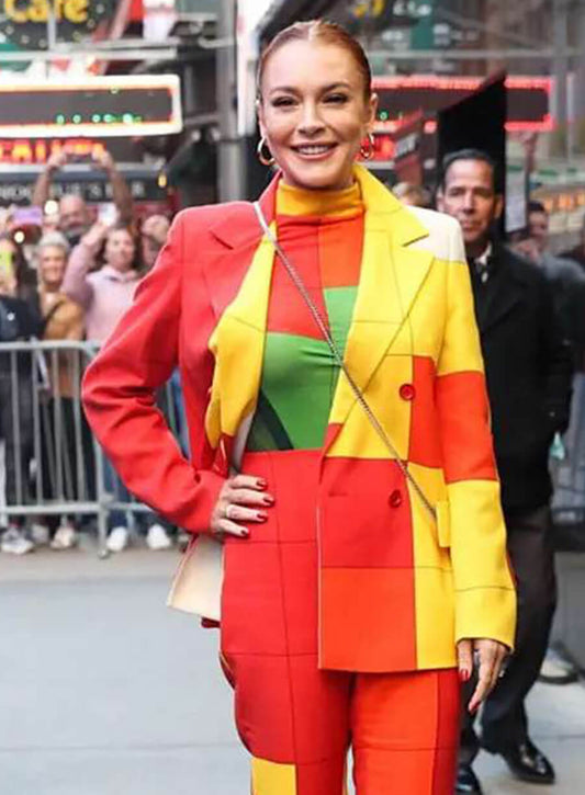 Harpoon Lindsay Lohan Falling for Christmas Blazer Inspired Multi Color Coat
