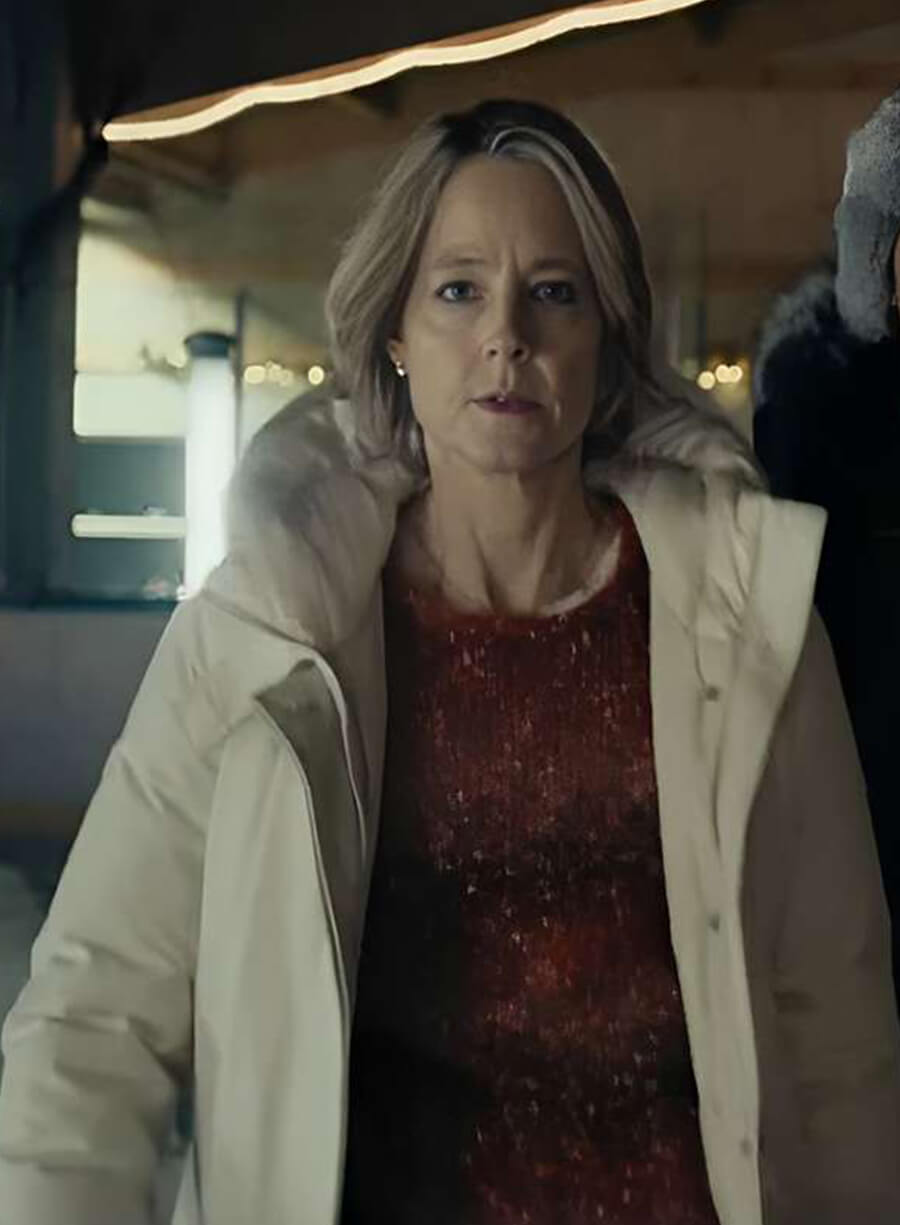 Harpoon Jodie Foster Inspired White Parachute Fabric Hooded Jacket - True Detective Style
