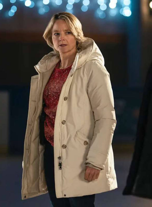 Harpoon Jodie Foster Inspired White Parachute Fabric Hooded Jacket - True Detective Style
