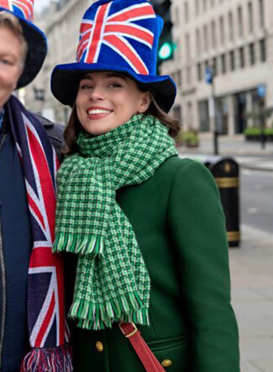 Harpoon Lizzie Bright Inspired Green Coat - Christmas in Notting Hill Style