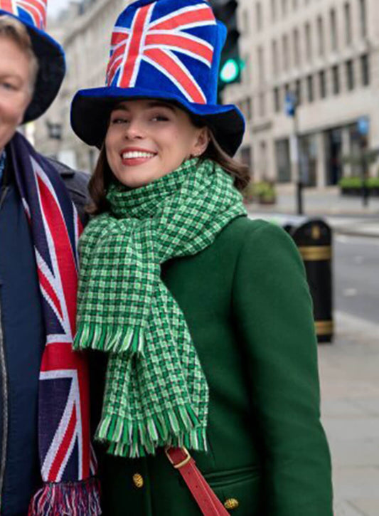 Harpoon Lizzie Bright Inspired Green Coat - Christmas in Notting Hill Style