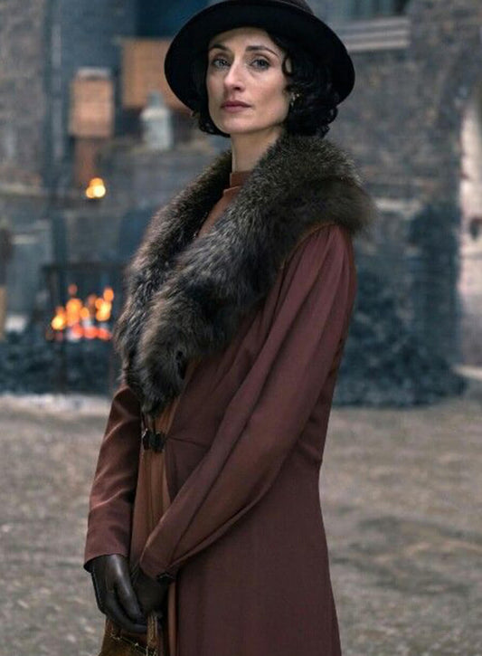 Harpoon Lizzie Shelby Inspired Dark Brown Coat - Peaky Blinders Style