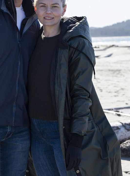 Harpoon Lizzy Hawking Inspired Black Cotton Polyester Coat - Tracker Style