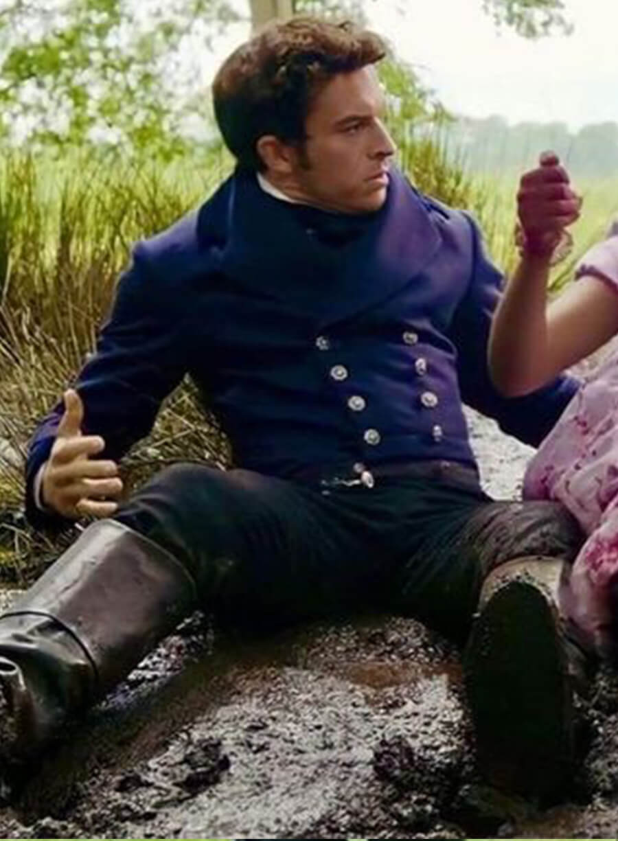 Harpoon Lord Anthony Bridgerton Inspired Blue Coat - Bridgerton S03 Style