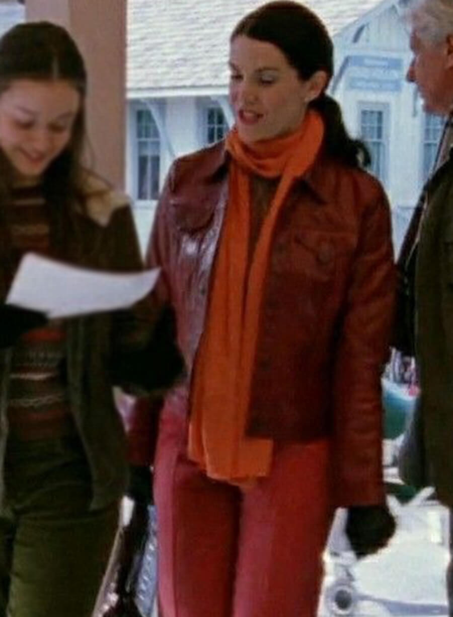 Harpoon Lorelai Gilmore Inspired Maroon Leather Jacket - Gilmore Girls Style