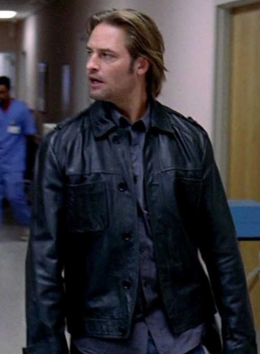 Harpoon James Ford Inspired Black Leather Jacket - Lost Tv Series Style