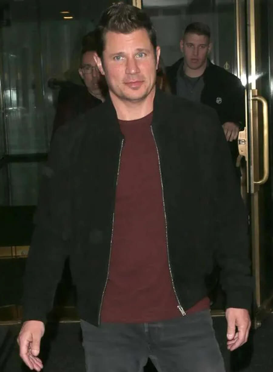 Harpoon Nick Lachey Inspired Black Fabric Bomber Jacket - Love Is Blind Style