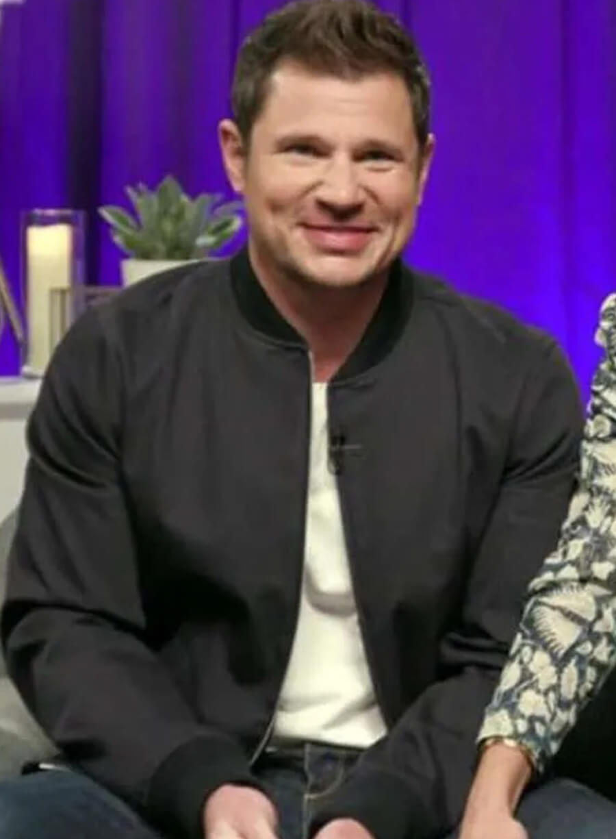 Harpoon Nick Lachey Inspired Black Fabric Bomber Jacket - Love Is Blind Style
