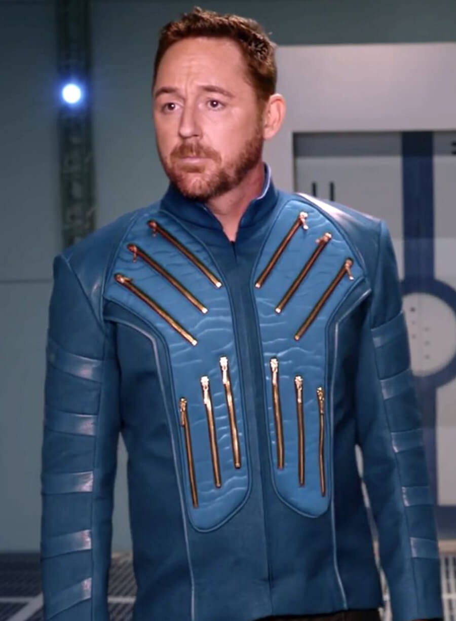 Harpoon Lt. Gordon Malloy Inspired Blue Leather Jacket - The Orville Style