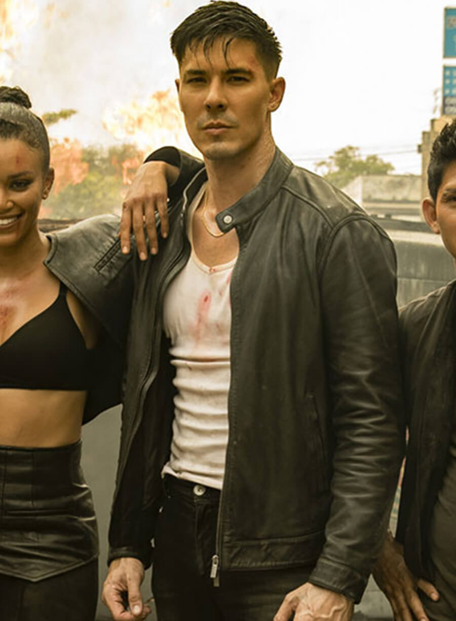 Harpoon Lu Xin Lee Inspired Black Leather Jacket - Fistful Of Vengence Style