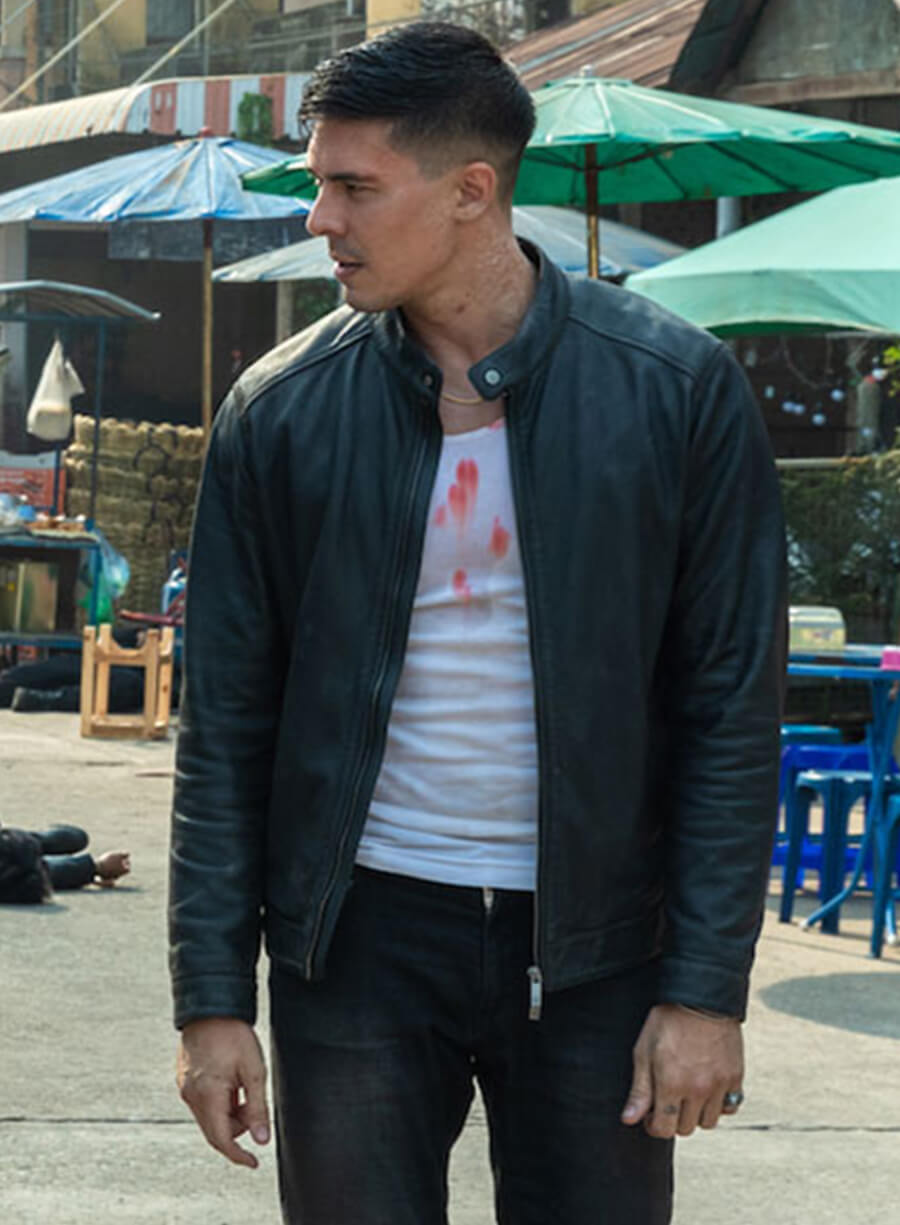 Harpoon Lu Xin Lee Inspired Black Leather Jacket - Fistful Of Vengence Style