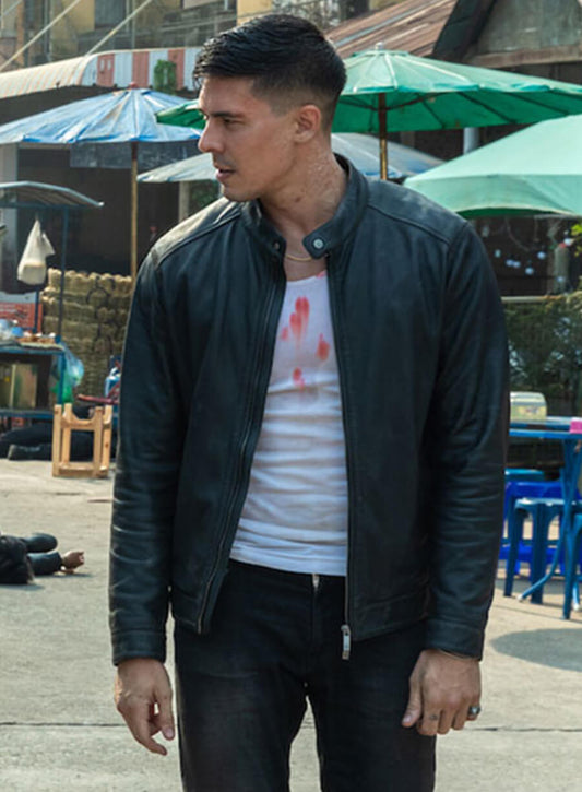 Harpoon Lu Xin Lee Inspired Black Leather Jacket - Fistful Of Vengence Style