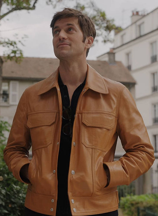 Harpoon Gabriel Inspired Brown Leather Jacket - Emily In Paris TV Series Style