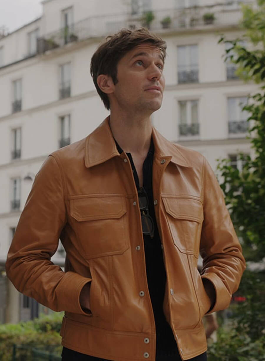Harpoon Gabriel Inspired Brown Leather Jacket - Emily In Paris TV Series Style
