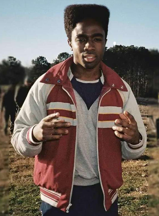 Harpoon Lucas Sinclair Inspired Red & White Bomber Jacket - Stranger Things Style