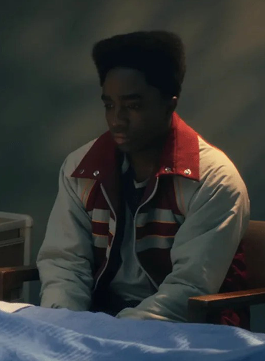 Harpoon Lucas Sinclair Inspired Red & White Bomber Jacket - Stranger Things Style