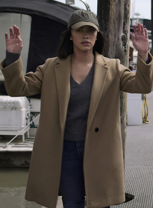 Harpoon Ellen Inspired Brown Coat - The Night Agent Style