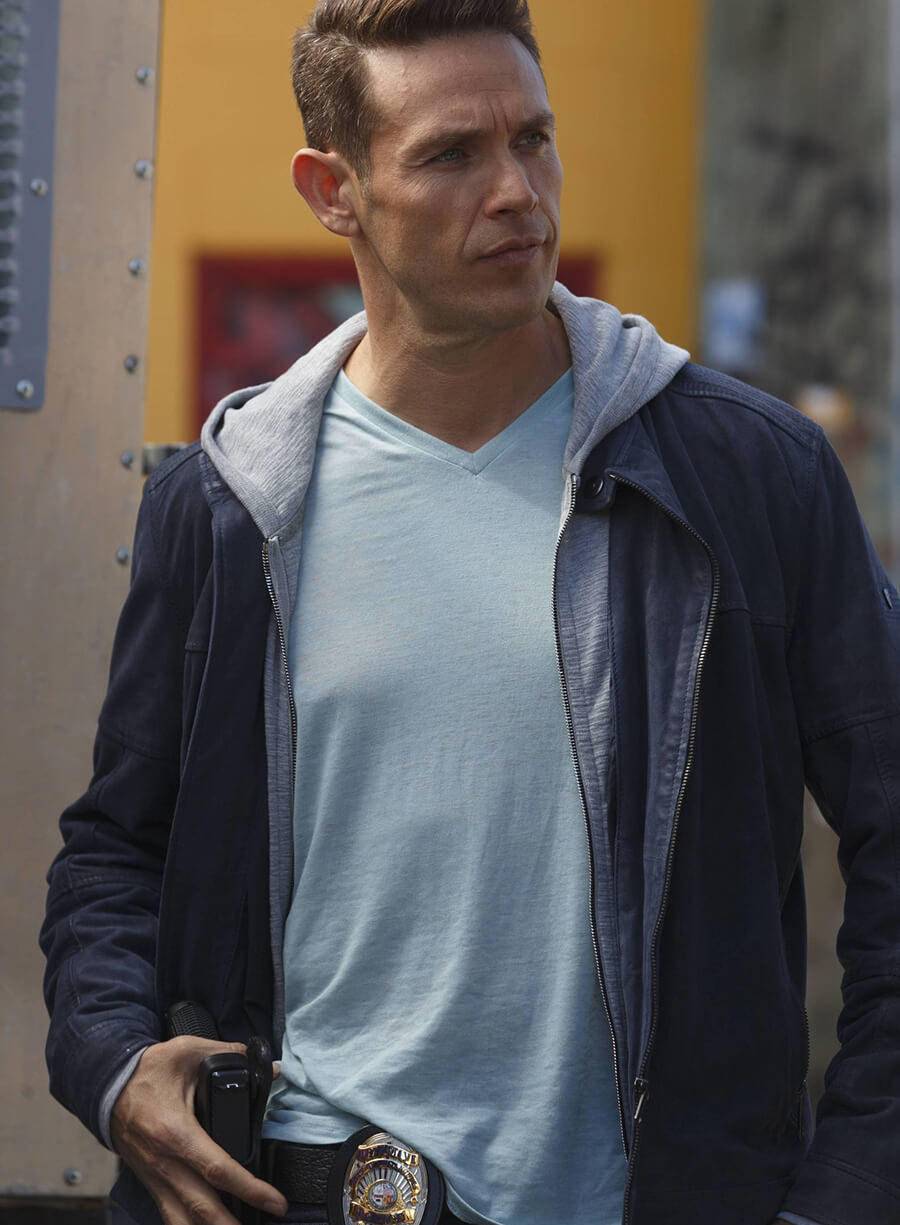 Harpoon Dan Inspired Blue Cotton Jacket - Lucifer S02 Style