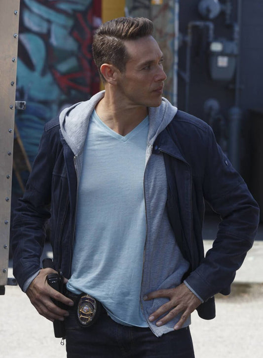 Harpoon Dan Inspired Blue Cotton Jacket - Lucifer S02 Style