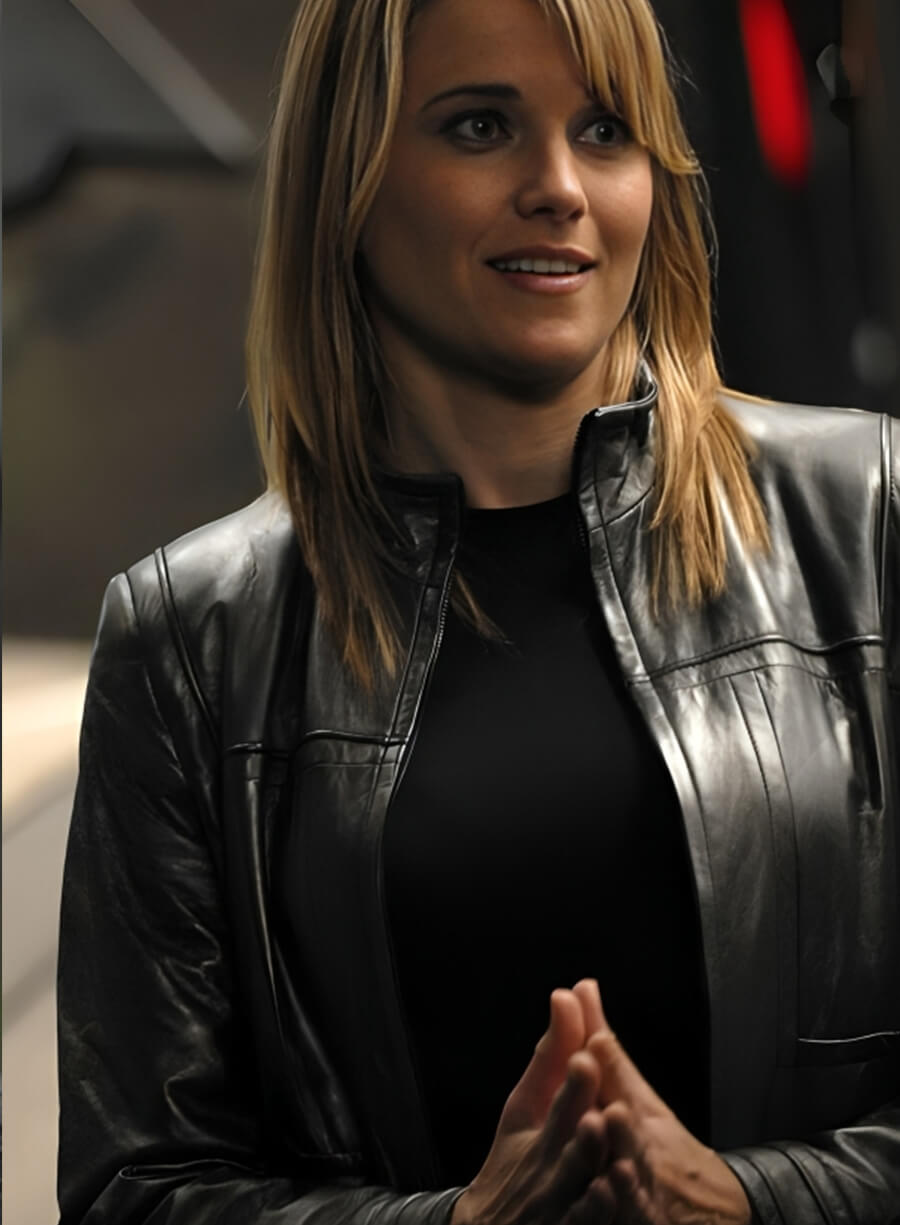 Harpoon Lucky Lawless Inspired Black Real Leather Leather Jacket - Battlestar Galactia Style