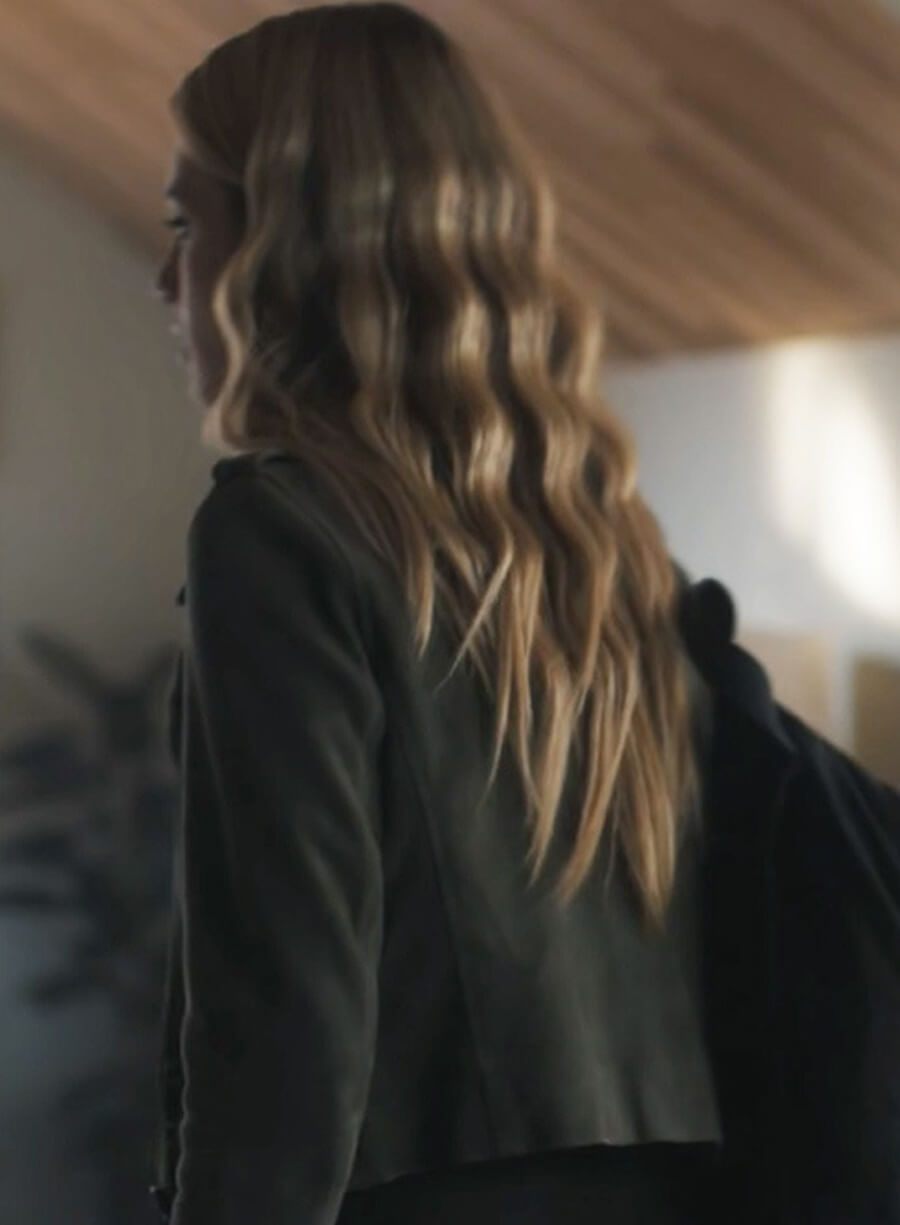 Harpoon Lucy Albright Inspired Green Leather Jacket - Tell Me Lies Style