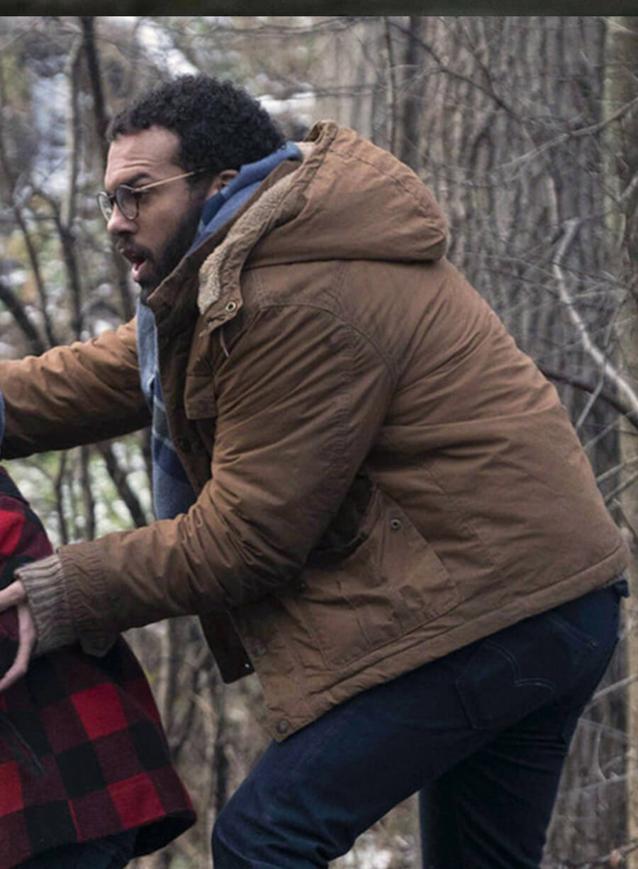 Harpoon Luke Bankole Inspired Brown Cotton Fabric Hooded Jacket - The Handmaid's Tale Style