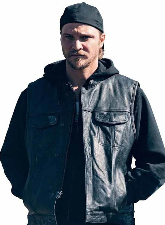 Harpoon Kenneth Marshall Inspired Black Leather Jacket - Marshals 2026 Style