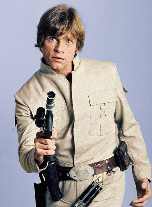 Harpoon Luke Skywalker Inspired Beige Fabric Leather Jacket - Star Wars: The Force Awakens Style