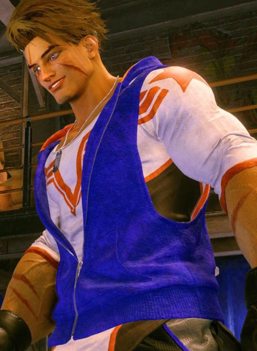 Harpoon Luke Inspired Blue Hooded Jacket - Street Fighter 6 Style