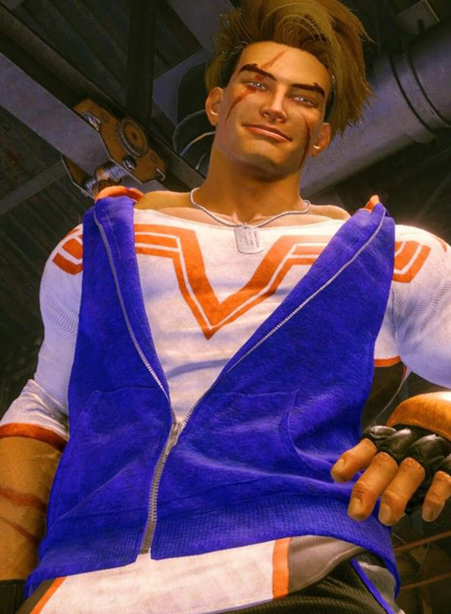 Harpoon Luke Inspired Blue Hooded Jacket - Street Fighter 6 Style