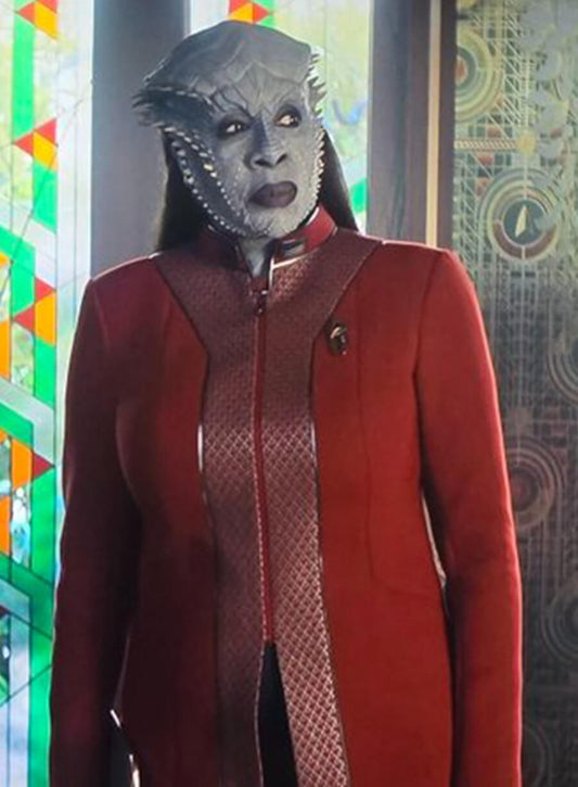 Harpoon The Doctor Inspired Red Leather Jacket - Star Trek: Starfleet Academy Style