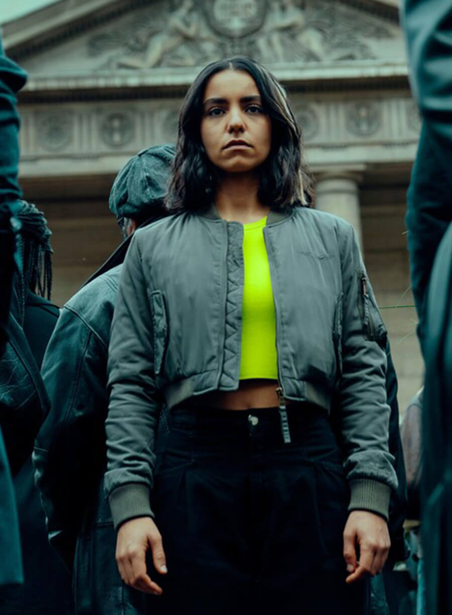 Harpoon Lyna Guerrab Inspired Grey Leather Jacket - Furies 2024 Style