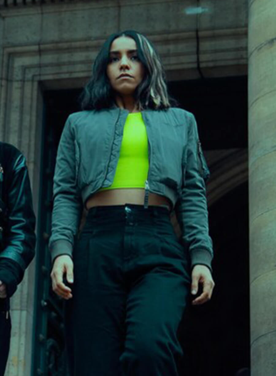 Harpoon Lyna Guerrab Inspired Grey Leather Jacket - Furies 2024 Style