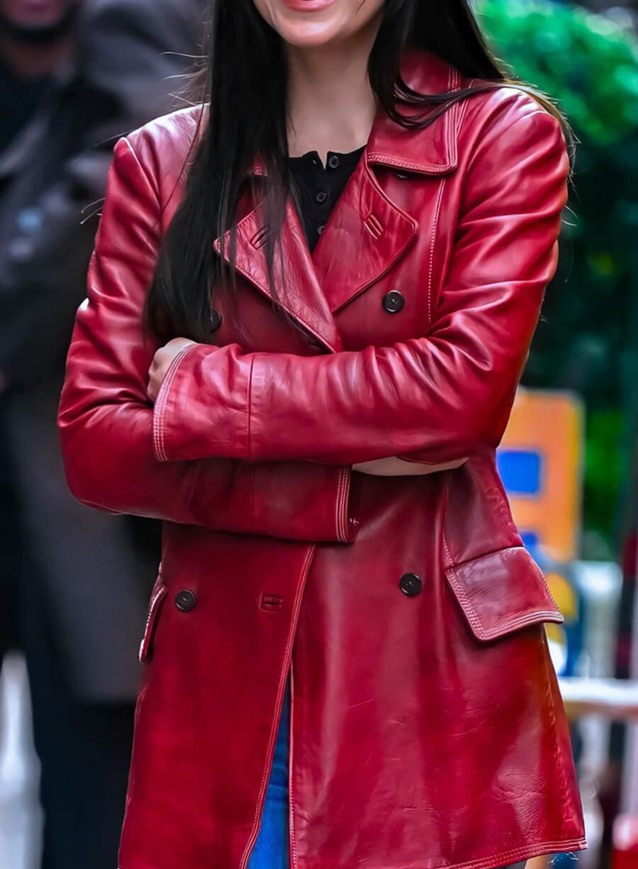 Harpoon Madam Web Inspired Maroon Coat - Madame Web 2024 Style
