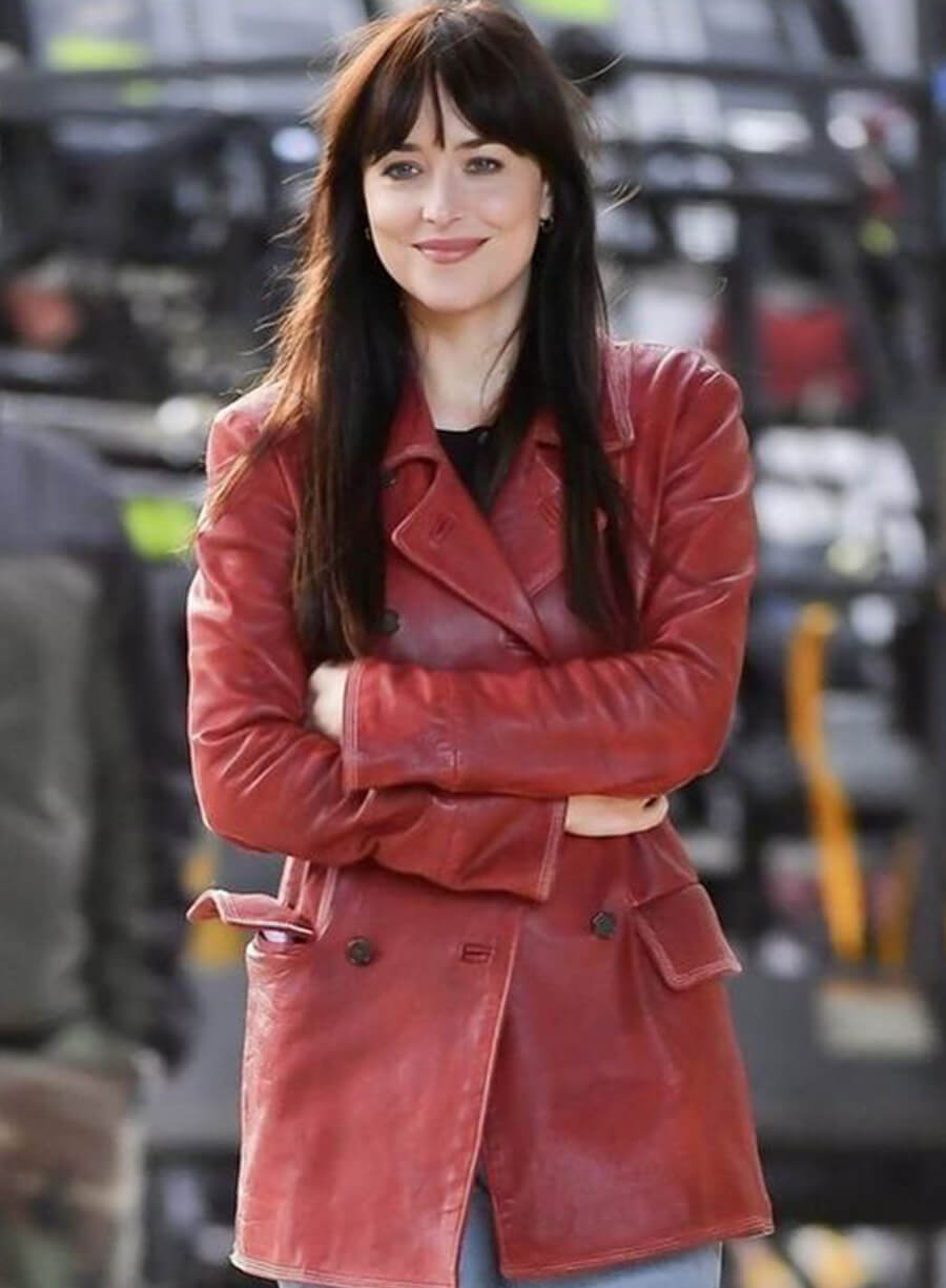 Harpoon Madam Web Inspired Maroon Coat - Madame Web 2024 Style