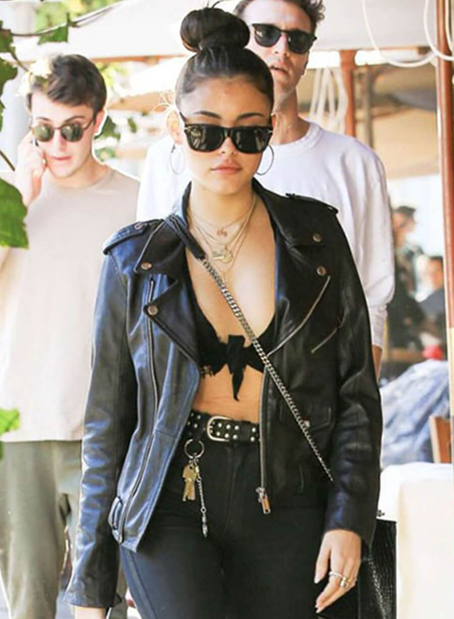 Harpoon Madison Beer Inspired Black Real Leather Biker Jacket