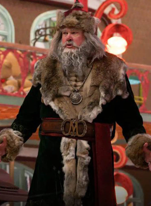 Harpoon Magnus Antas Inspired Green Suede Leather Coat - The Santa Clauses S2 Style