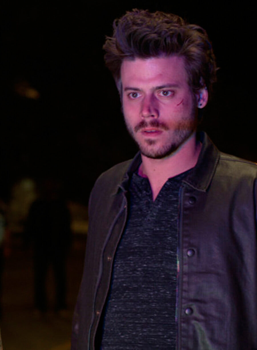Harpoon Manfred Bernardo Inspired Black Real Leather Leather Jacket - Midnight Texas Style
