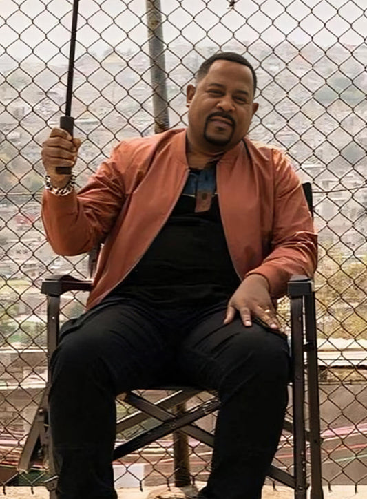 Harpoon Marcus Miles Burnett Inspired Brown Real Leather Bomber Jacket - Bad Boys Ride or Die Style