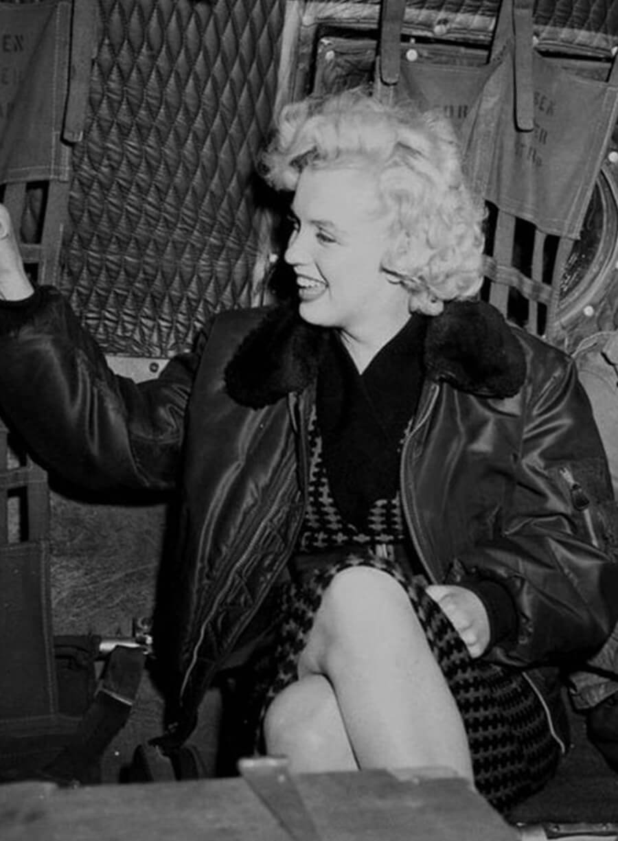 Harpoon Marilyn Monroe Inspired Black Leather Jacket