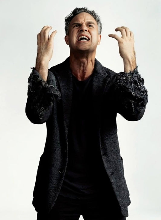 Harpoon Mark Ruffalo Inspired Black Wool Fabric Coat