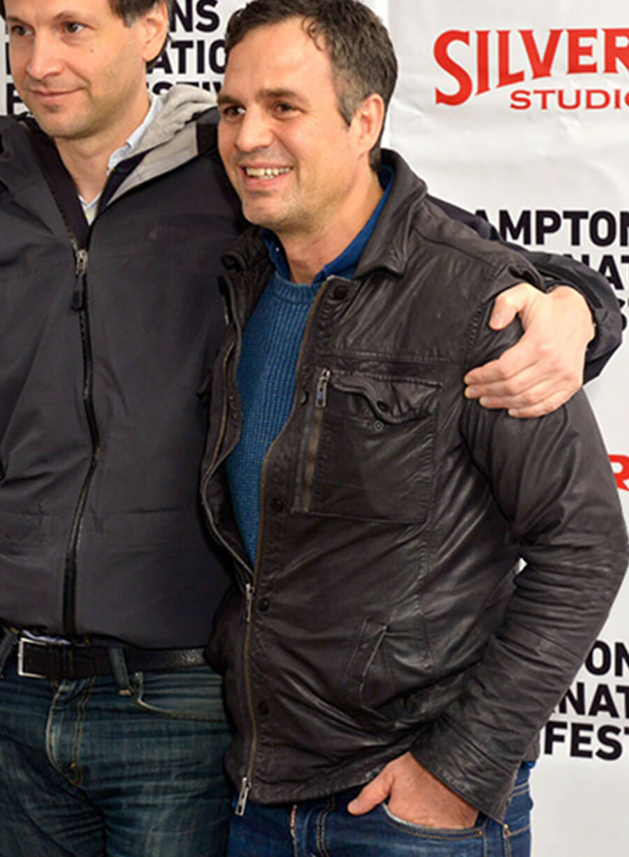 Harpoon Mark Ruffalo Inspired Black Real Leather Leather Jacket