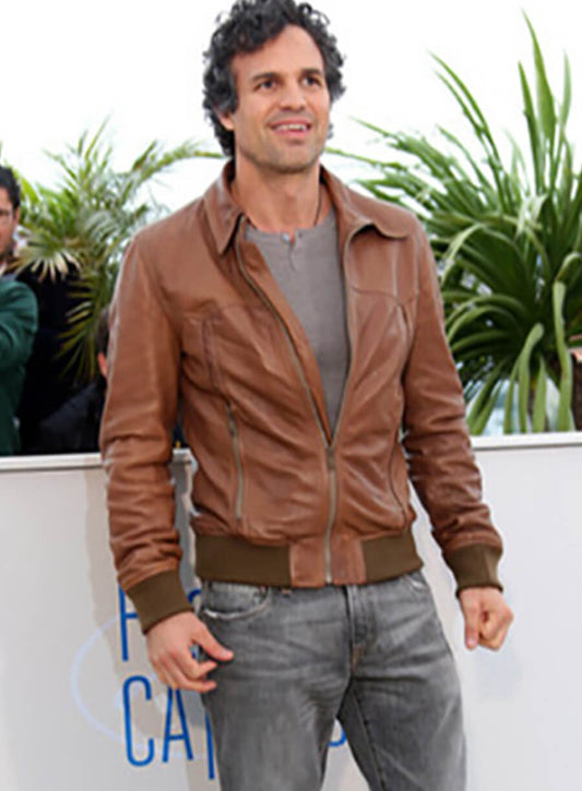 Harpoon Mark Ruffalo Inspired Brown Real Leather Leather Jacket