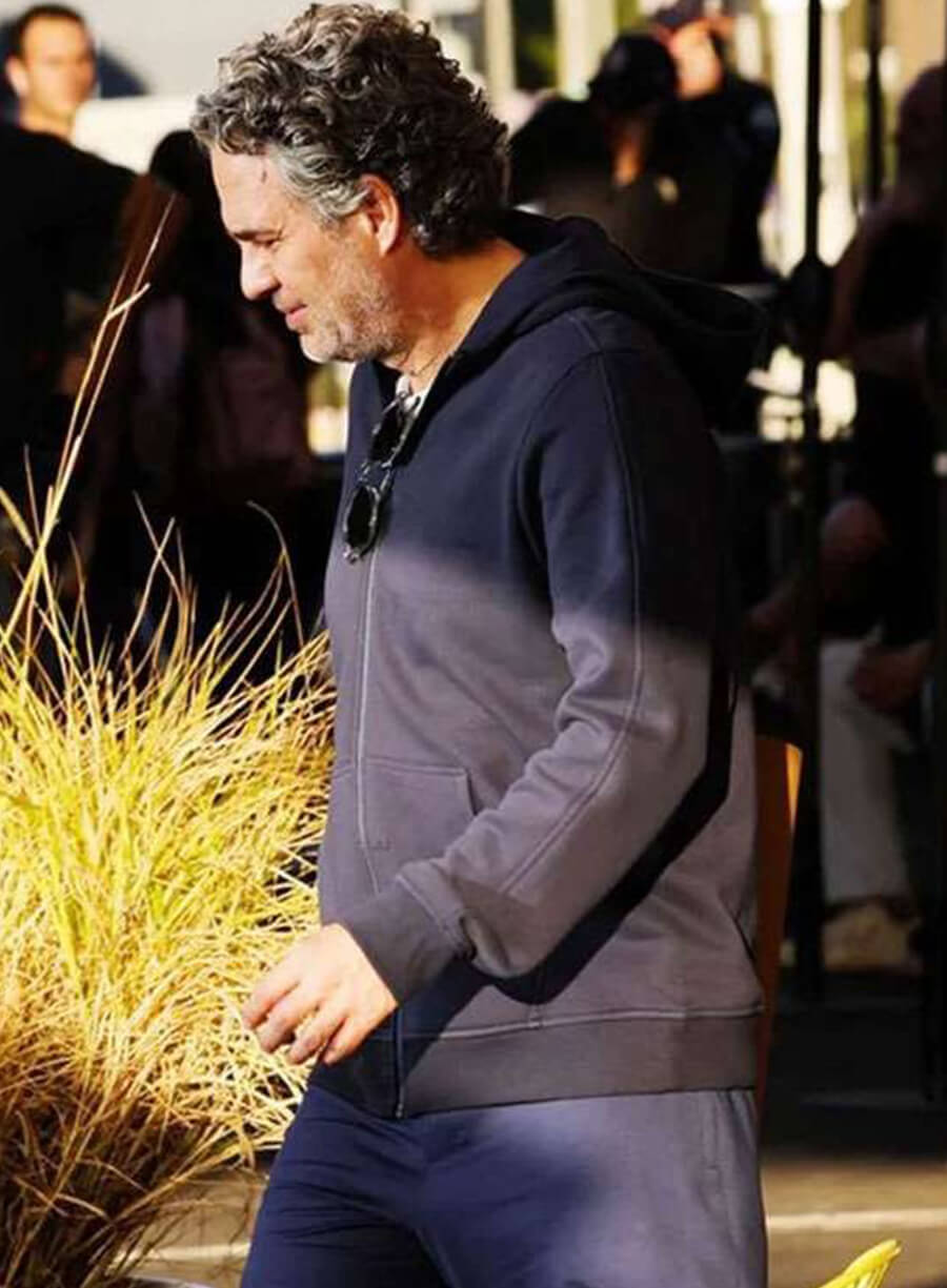 Harpoon Lou Lubesnick Inspired Blue Hooded Jacket - Crime 101 Style