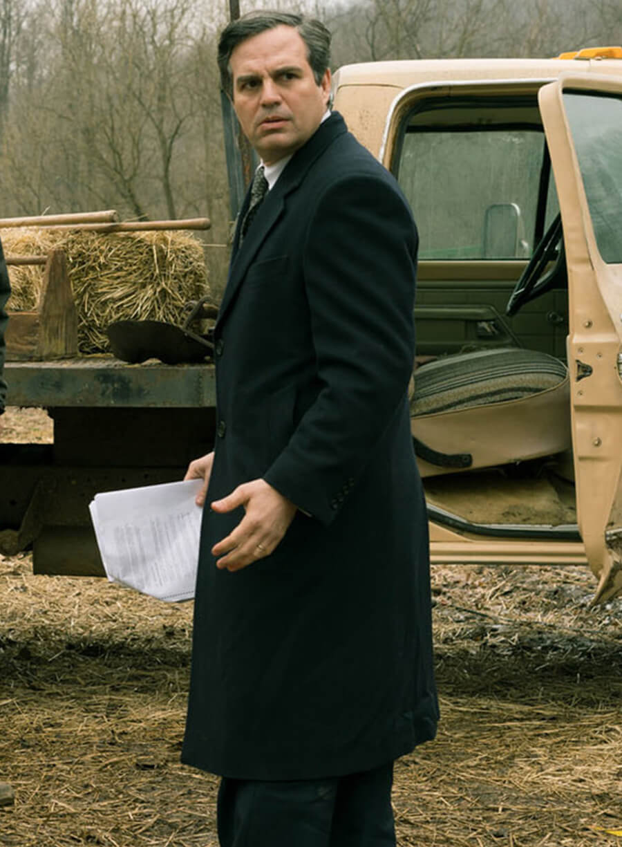 Harpoon Rob Bilott Inspired Black Wool Fabric Coat - Dark Waters Style